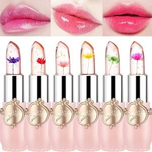 firstfly Crystal Flower Jelly Magic Temperature Color Change Lip Gloss